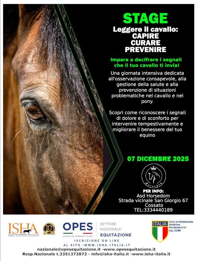 Stage “Leggere il cavallo: Capire, Curare, Prevenire”